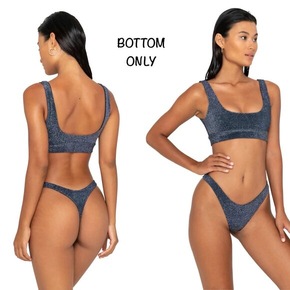 FAE Swim ZENITH Bikini Bottom - Midnight - G-String - High Cut - Minimalist - Picture 1 of 10